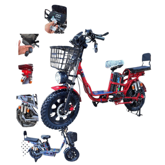 صورة دراجة كهربائية 60 فولت - الحمراء الرياضية